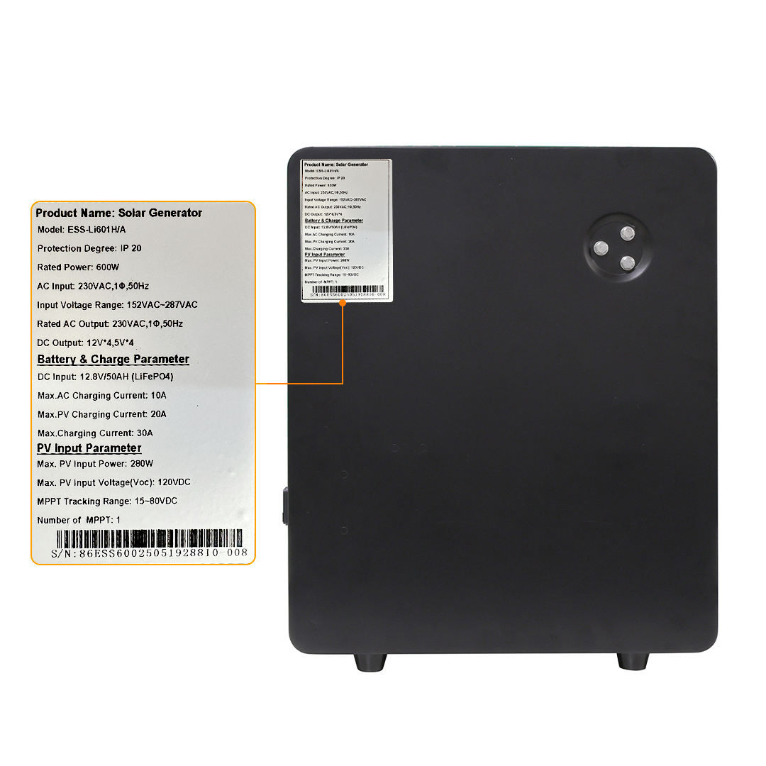 BESS Storage 600W Back view